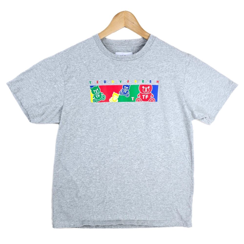 Teddy Fresh T Shirt Mens Large Gray Short Sleeve Spellout Bear Graphic Golf